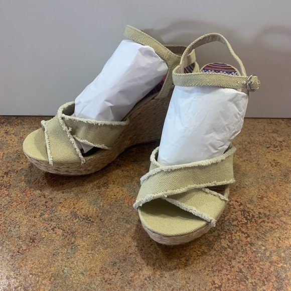 K9 by Rocket Dog Espadrille Wedge Sandals Tweed Canvas Ankle Strap 9.5 New - Picture 9 of 14